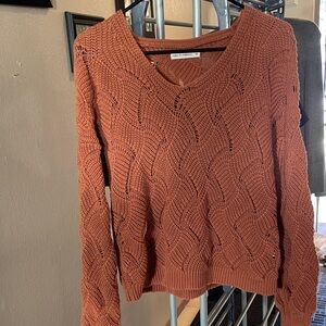 moon & madison Terracotta V-Neck Sweater